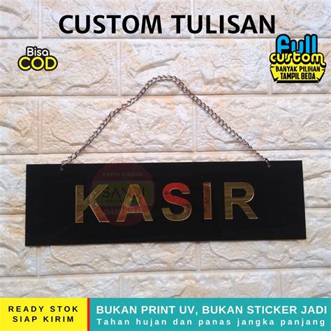 Jual Papan Custom Tulisan Signage Board Acrylic Papan Gantung Label