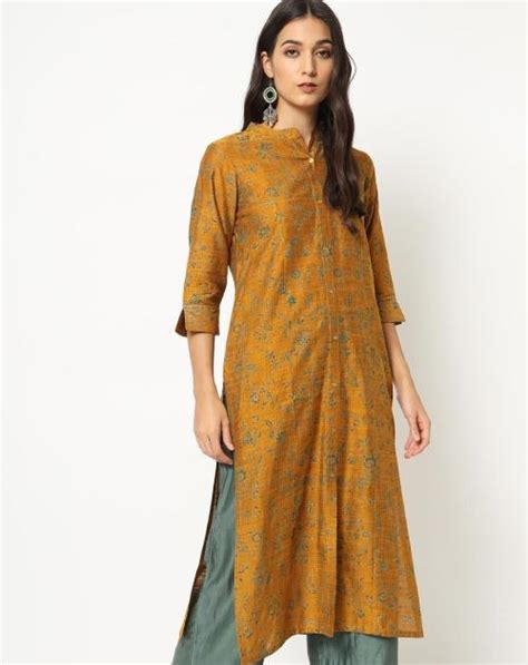 Floral Print Button Down Straight Kurta Jiomart