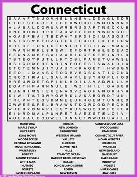 Connecticut Word Search By Jennifer Olson Educational Resources TPT