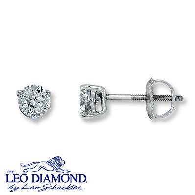 Kay Jewelers Diamond Earrings 3/4 ct tw Round-cut 14K White Gold- Earrings