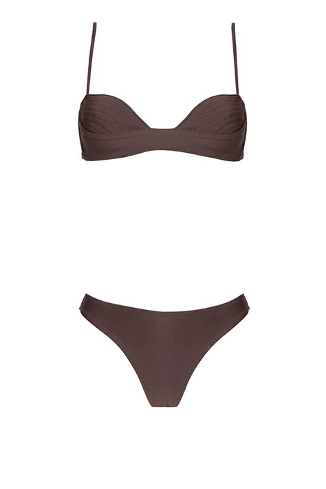 Womens Shani Shemer Swimwear Bikini Karen Bikini Chocolate Brown