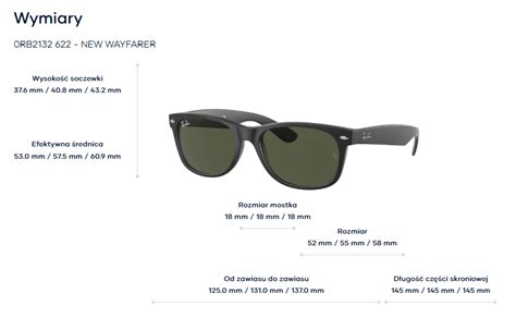 Okulary przeciwsłoneczne RAY BAN NEW WAYFARER 0RB 2132 622 Okulary