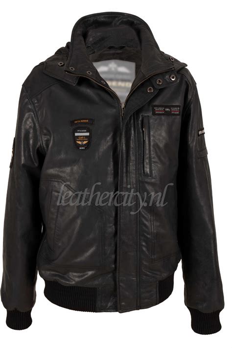 Heren Leren Winterjas Zwart Leather City