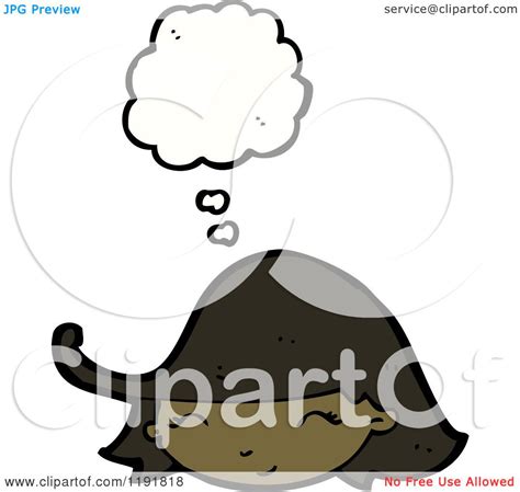 Cartoon of a Black Woman Thinking - Royalty Free Vector Illustration by ...