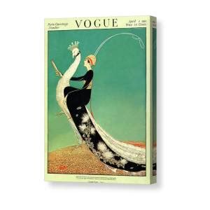 A Vintage Vogue Magazine Cover Of A Naked Woman Canvas Print Canvas