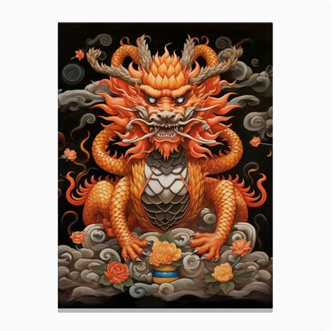 Chinese Dragon Symbolism Illustration 1 Canvas Print by Chinese New ...