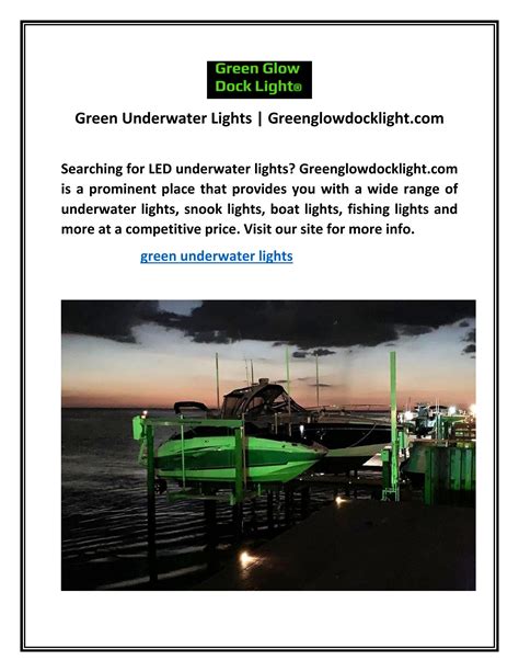 Green Underwater Lights Greenglowdocklight By Green Glow Dock