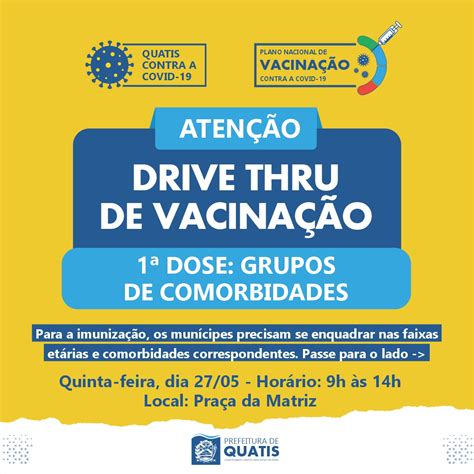 Drive Thru De Vacina O Para O Grupo De Comorbidades Nesta Quinta Feira