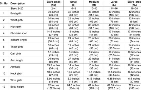 Size Chart Of An Ideal Womens Body Shape Triangle Download Table