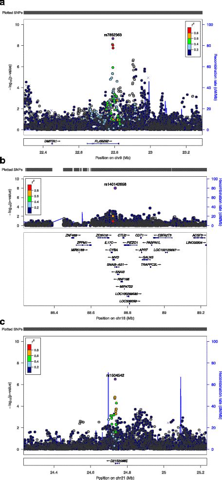 Regional Association Plots For Statistically Significant Gwas Regions