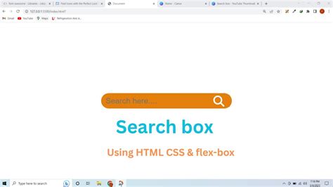 Search Bar Using Html Css And Flex Box With Icon Inside Search Bar