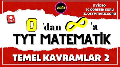 Tyt Matematik Temel Kavramlar 2 Tyt Matematik Kampı 2 Gün 2023