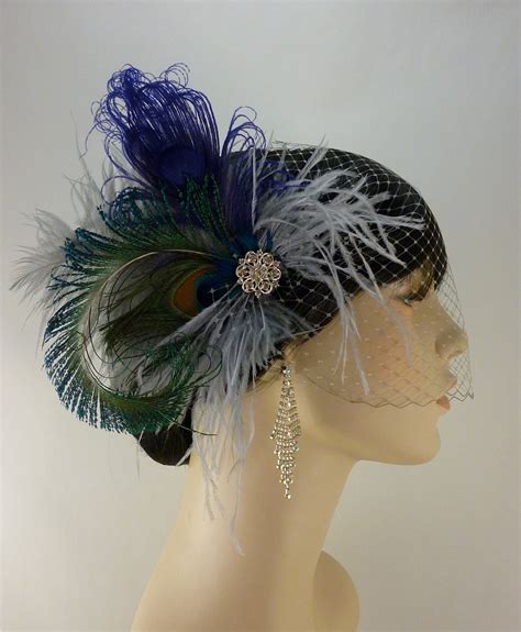 Fancy Peacock Feather Bridal Fascinator Feather Fascinator