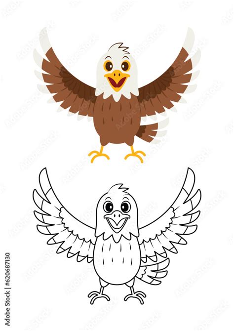 Eagle cute vector illustration cartoon isolated on white background ...