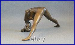 Bronze Figure Statue Nude Erotic A Female Nude Signed J Patoue Deco