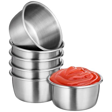 Pcs Measuring Cups Ketchup Containers Stainless Steel Sauce Cup