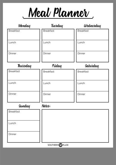 Printable Meal Planning Template Artofit