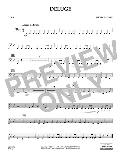 Deluge Tuba Sheet Music Michael Oare Concert Band