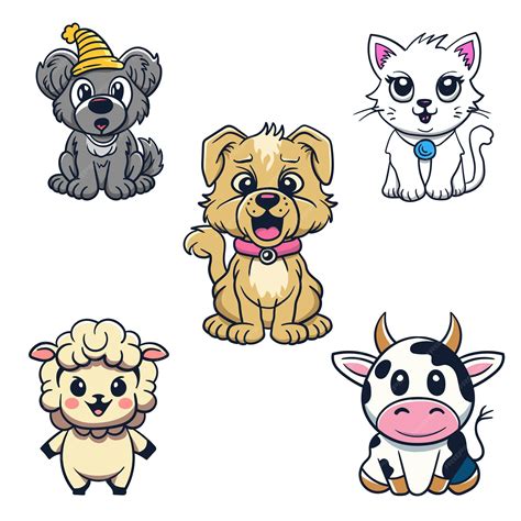 Premium Vector Cute Pet Vector Set