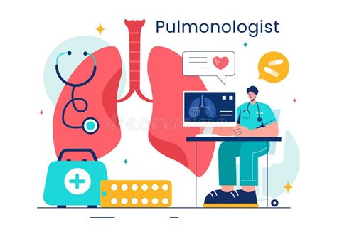 Ilustraci N Pulmon Loga Vectorial Con M Dico Pulmonar Examen Y