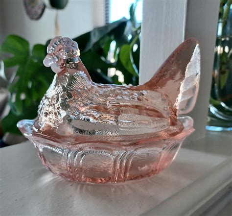 Vintage Fenton Hen On A Nest Covered Chicken Candy Dish Etsy