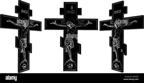 Jesus Christ Cross Crucifixion Vector Illustration Isolated On White Background A Vector