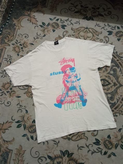 Stussy Y2k Print Depan Belakang Men S Fashion Tops Sets Tshirts