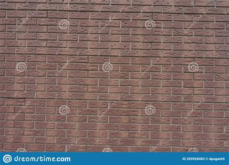 Surface Of Brown Brick Veneer Wall With Grey Mortar Joints Stock Image