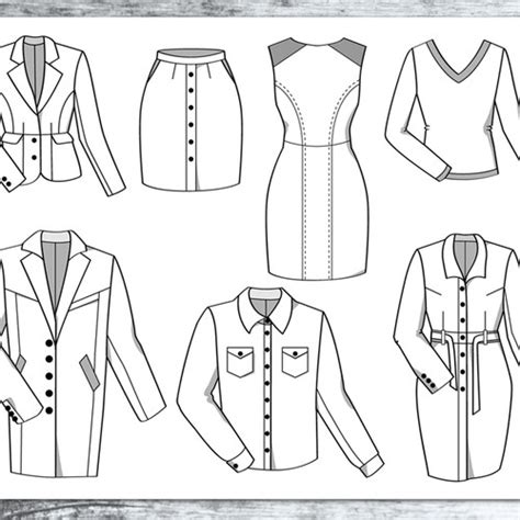 Create A Series Of Simple Garment Illustrations Illustration Or