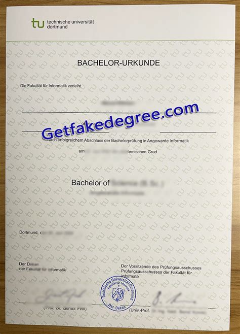 Apply Germany TU Dortmund Diploma Urkunde - Buy Fake High School and ...