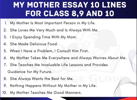 My Mother Essay In English 10 Lines 100 To 500 Words