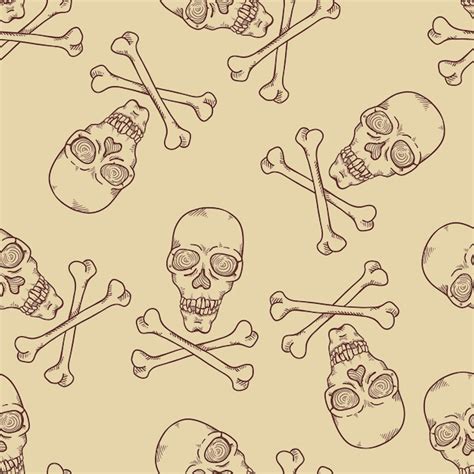 Premium Vector Vector Seamless Pattern Of Sketch Skulls