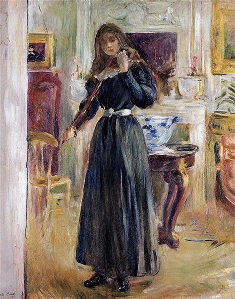 Julie Playing A Violin Berthe Morisot French Impressionist Painter