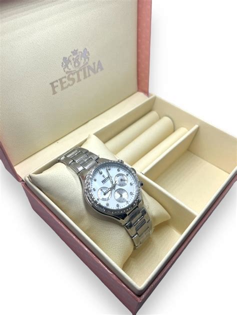 Reloj Festina Dama F Cronografo Acero Cuadrante Con Cubics