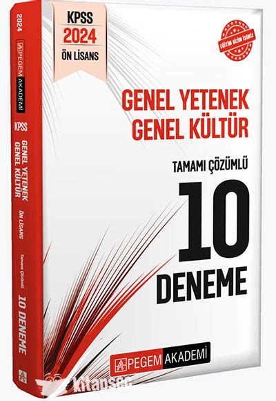 KPSS Genel Yetenek Genel Kültür Önlisans Tamamı Çözümlü 10 Deneme Pegem