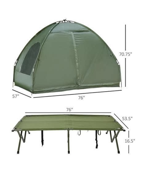 Outsunny 2 Person Foldable Camping Cot Portable Outdoor With Bedspread