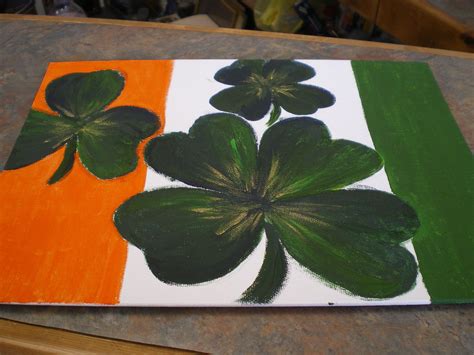 Shamrock Painting Clover Painting Fall Canvas Painting Painting