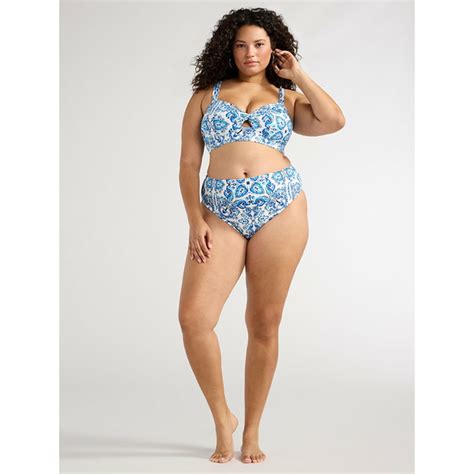 Sofia Jeans By Sofia Vergara Women S Printed High Waisted Curvetex Bikini Bottoms XS XL 1 Each