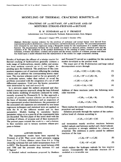 Modeling of Thermal Cracking Kinetics-Ii: Cracking OF zso-BUTANE, of N-Butane and of Mixtures ...