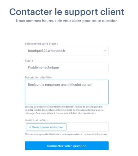 Support Client Webnode Guide Pour Joindre L Assistance