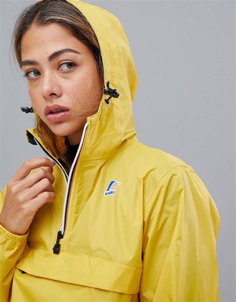 K Way Le Vrai 3 0 Leon Pullover Waterproof Jacket In Yellow ASOS In