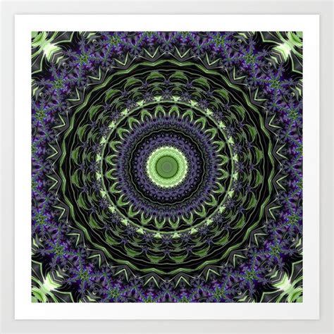 Lilac In The Grass Mandala Art Print By Paververisgroup Society