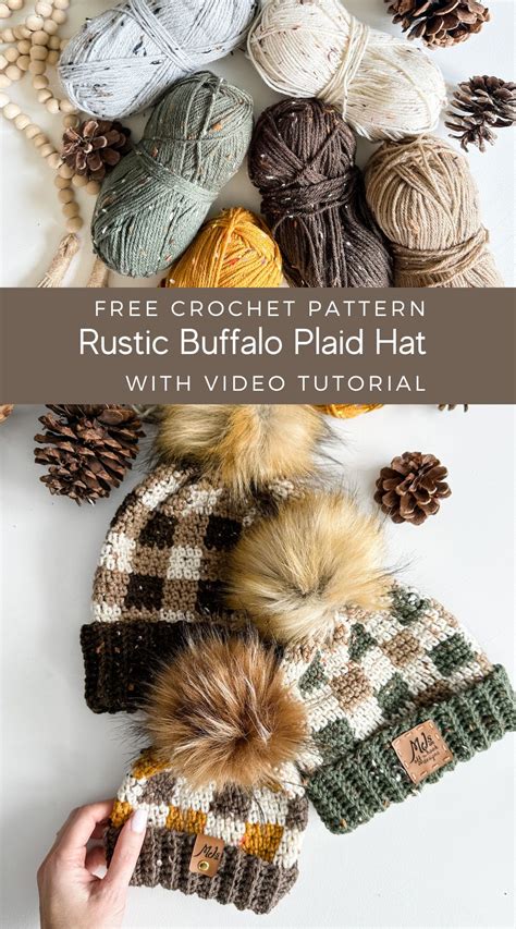 Rustic Buffalo Plaid Crochet Hat Mjs Off The Hook Designs