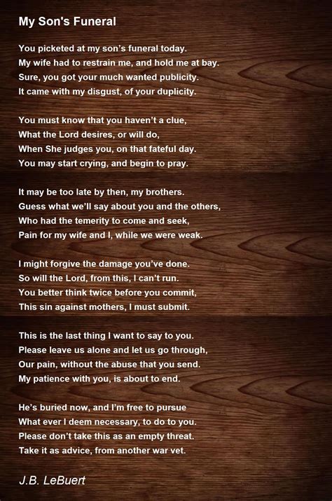 Funeral Poems For A Son