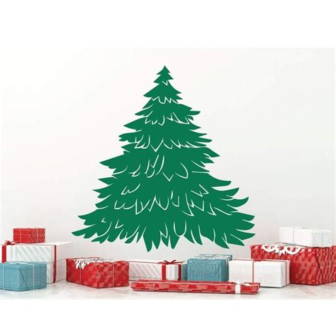 Christmas Tree Wall Decal Silhouette Holiday Vinyl Decor for - Etsy