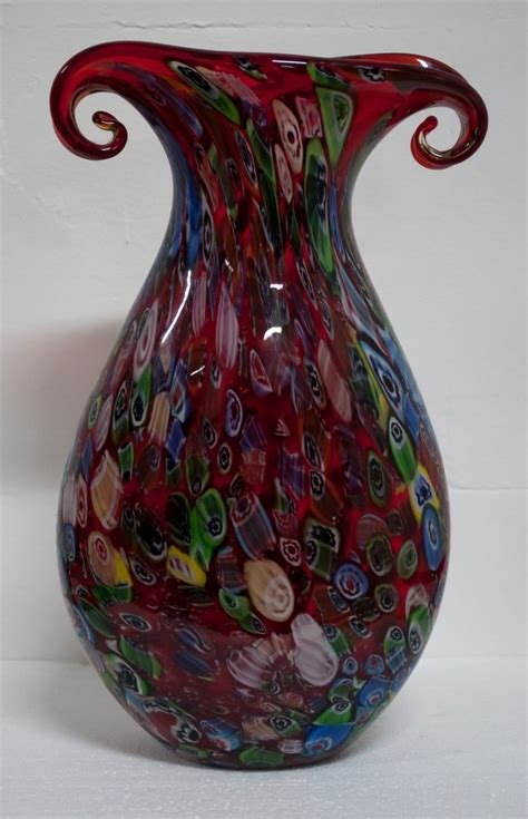 Polychrome Italienische Vintage Murano Glas Vasen Von Fratelli Toso