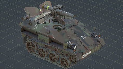 3D model German Wiesel Tank with Tow Missile System and interiors VR ...