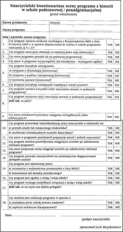 Historia w szkole Blog doradców Jak ocenić program nauczania