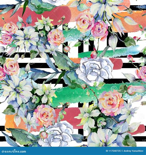 Tender Bouquet Flowers Seamless Background Pattern Fabric Wallpaper