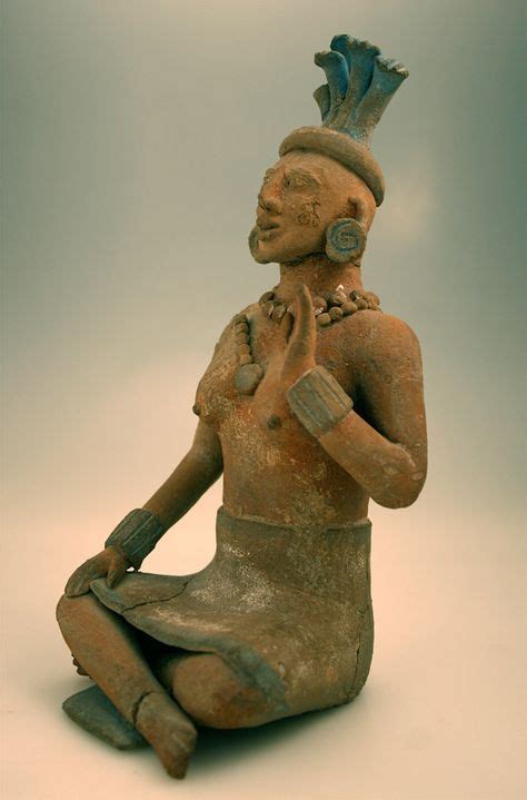 Jaina Style Mayan Terracotta Sculpture Of A Seated Woman Dj 1000